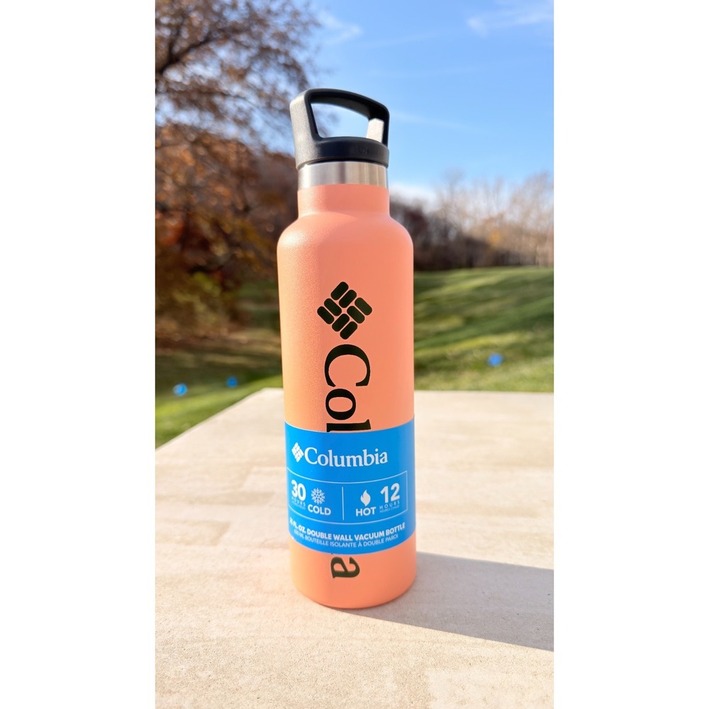 Columbia Double-Wall Vacuum Bottle with Screw-on Top|Apricot Fizz|Canteen 21oz